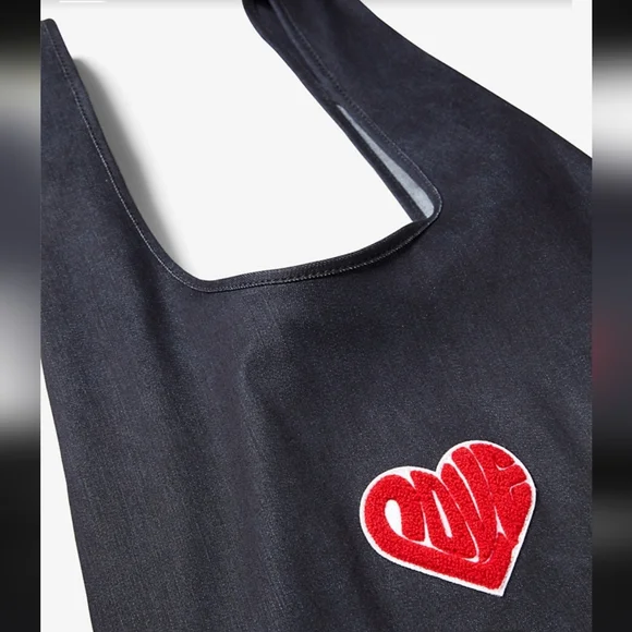 Michael Michael Kors Watch Hunger Stop LOVE Denim Tote Bag 16.5"W X 14"HX 4"D - Picture 4 of 10